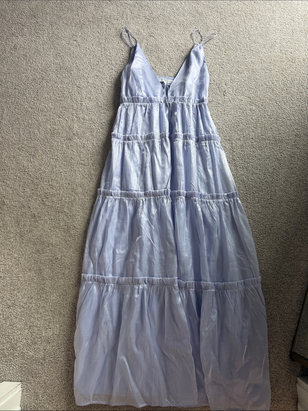 Endless Rose Light Blue Tiered Maxi Dress with Spaghetti Straps